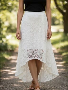 Element Cream Lace High-Low Skirt Size L